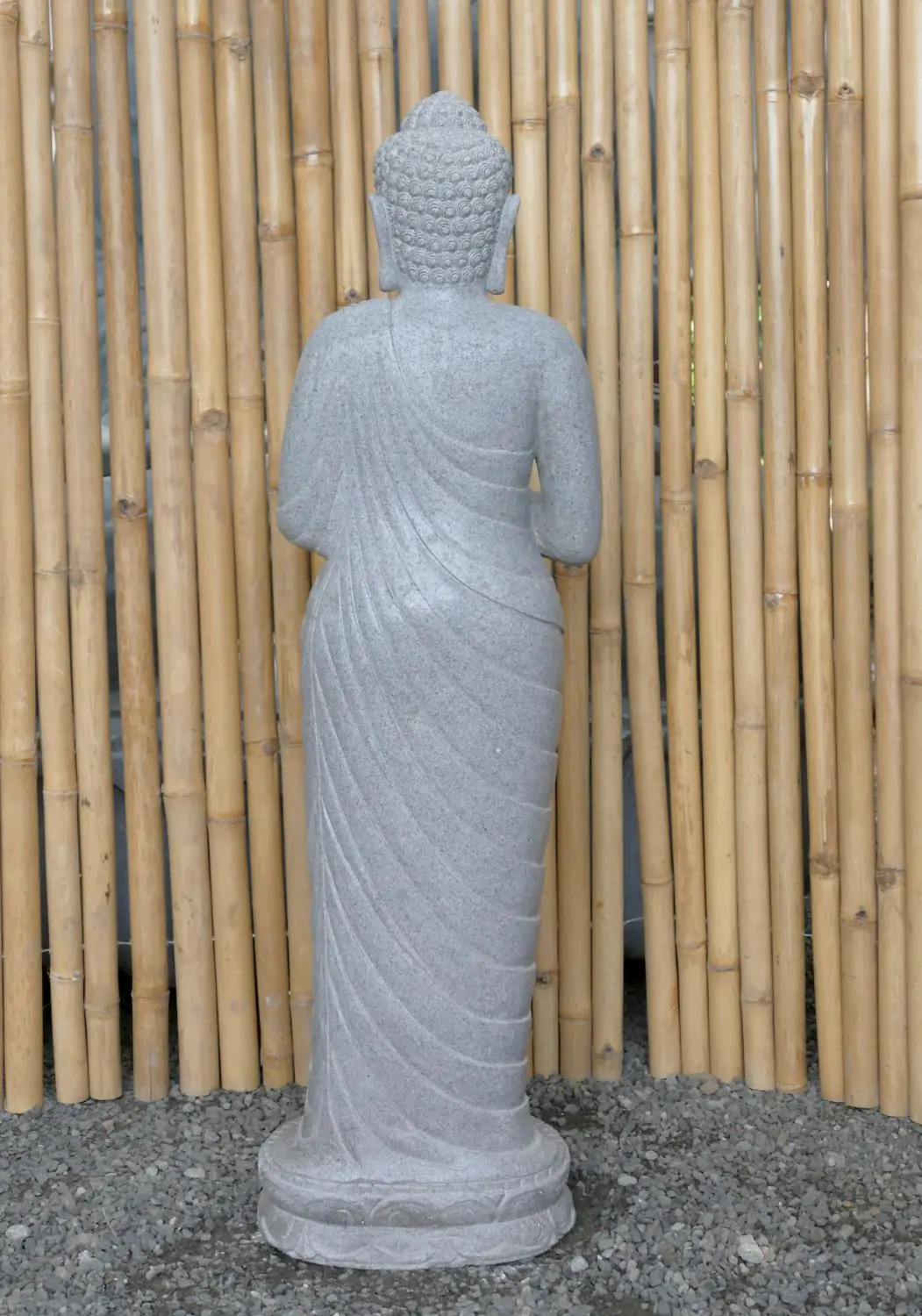  Product image 4 of the product “Standing Buddha made of Riverstone, position Namaskara , H. 120cm. ”